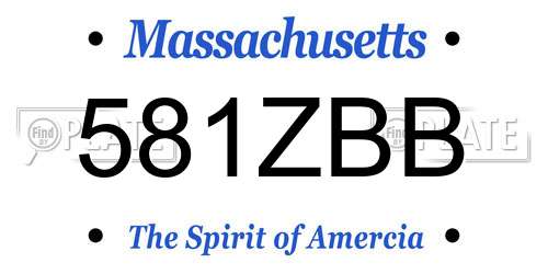 581ZBB Massachusetts License Plate