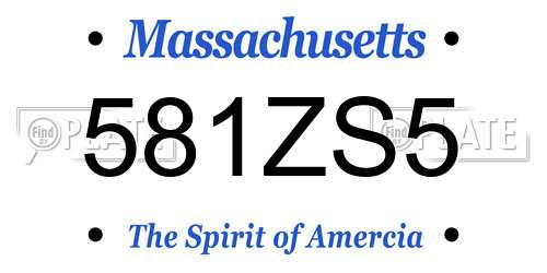 581ZS5 Massachusetts License Plate