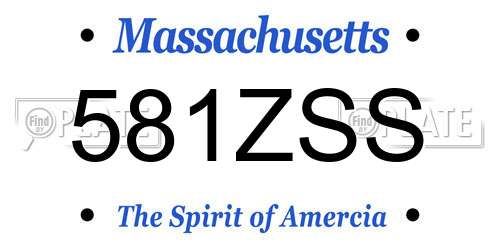 581ZSS Massachusetts License Plate