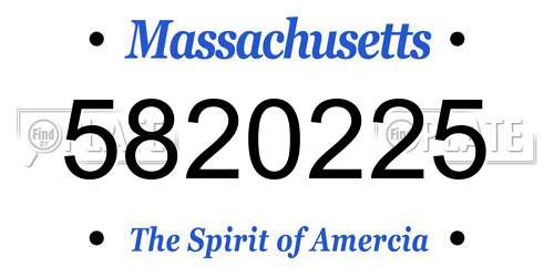 5820225 Massachusetts License Plate