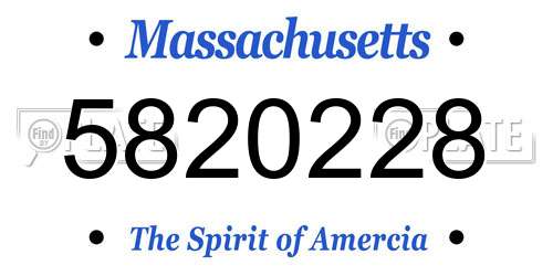 5820228 Massachusetts License Plate