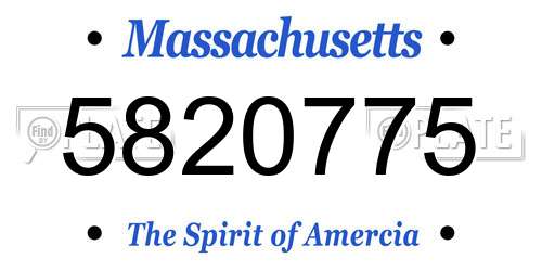 5820775 Massachusetts License Plate