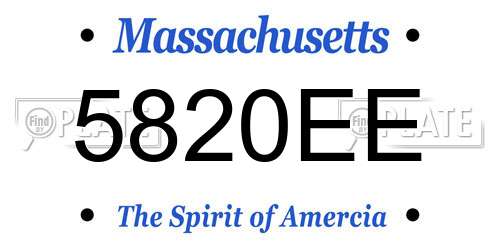 5820EE Massachusetts License Plate