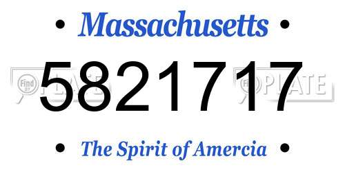 5821717 Massachusetts License Plate