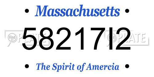 58217I2 Massachusetts License Plate