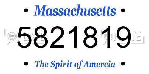 5821819 Massachusetts License Plate