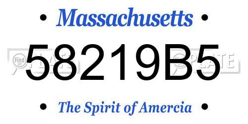 58219B5 Massachusetts License Plate