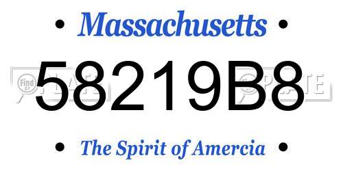58219B8 Massachusetts License Plate