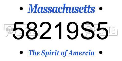 58219S5 Massachusetts License Plate