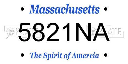 5821NA Massachusetts License Plate