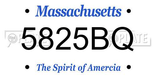 5825BQ Massachusetts License Plate