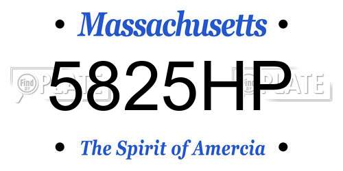 5825HP Massachusetts License Plate