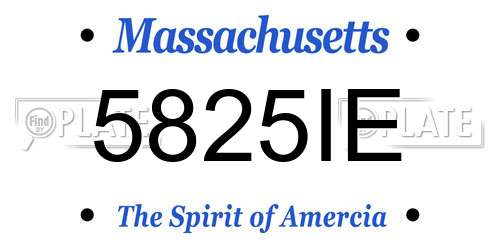 5825IE Massachusetts License Plate