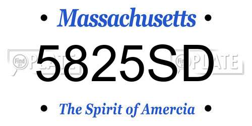 5825SD Massachusetts License Plate