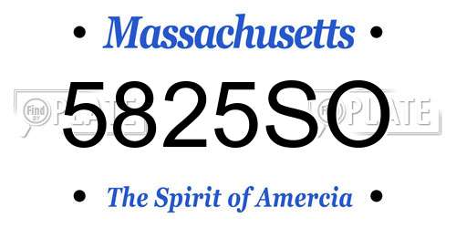 5825SO Massachusetts License Plate