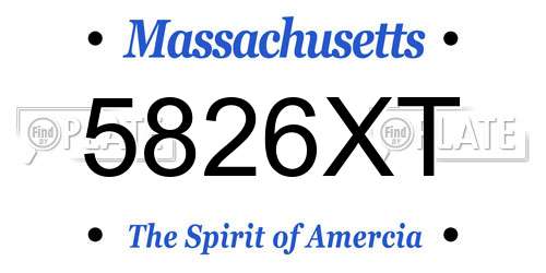 5826XT Massachusetts License Plate