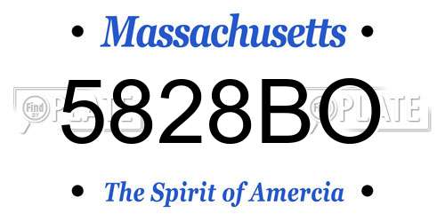 5828BO Massachusetts License Plate