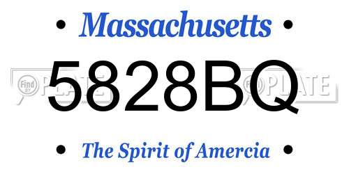 5828BQ Massachusetts License Plate