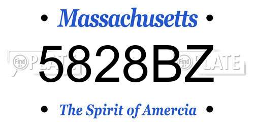 5828BZ Massachusetts License Plate