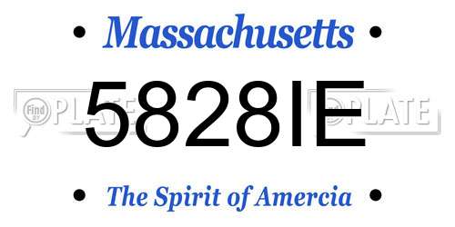 5828IE Massachusetts License Plate