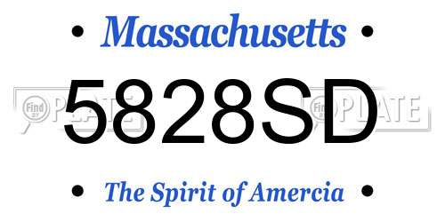 5828SD Massachusetts License Plate