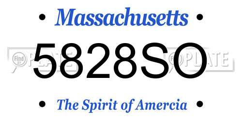 5828SO Massachusetts License Plate