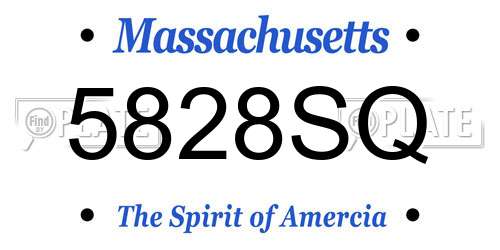 5828SQ Massachusetts License Plate