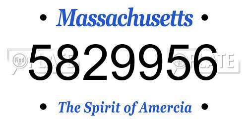 5829956 Massachusetts License Plate