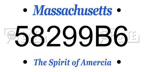 58299B6 Massachusetts License Plate