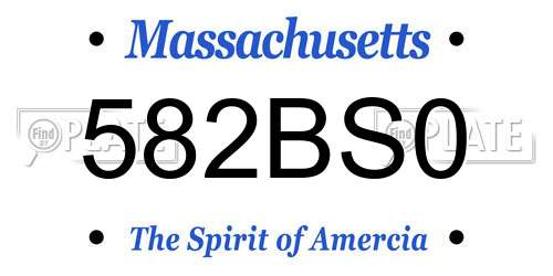 582BS0 Massachusetts License Plate