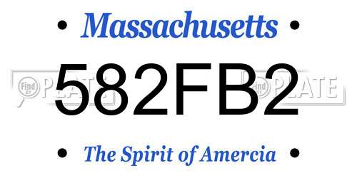 582FB2 Massachusetts License Plate