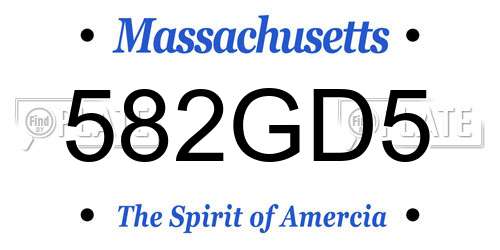 582GD5 Massachusetts License Plate