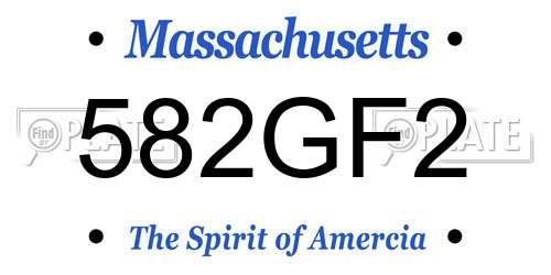 582GF2 Massachusetts License Plate