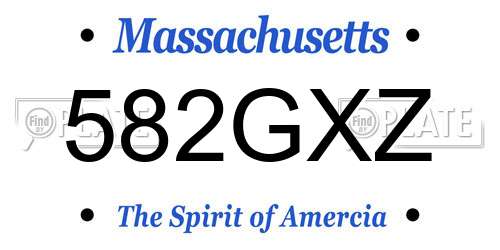 582GXZ Massachusetts License Plate