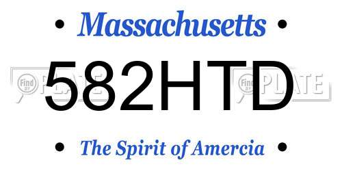 582HTD Massachusetts License Plate