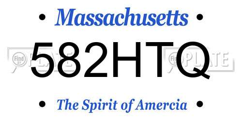582HTQ Massachusetts License Plate
