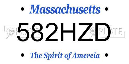 582HZD Massachusetts License Plate