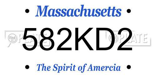 582KD2 Massachusetts License Plate