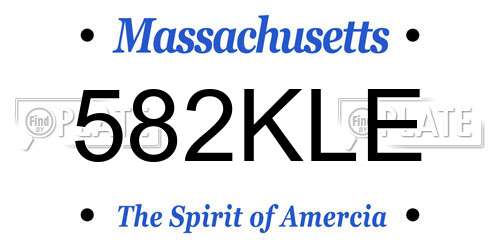582KLE Massachusetts License Plate
