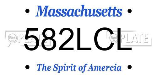 582LCL Massachusetts License Plate