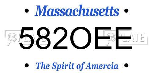 582OEE Massachusetts License Plate