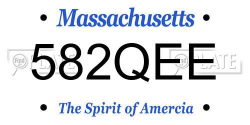 582QEE Massachusetts License Plate