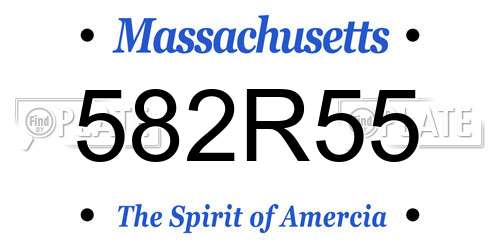 582R55 Massachusetts License Plate