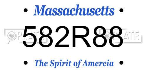 582R88 Massachusetts License Plate