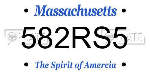582RS5 Massachusetts License Plate