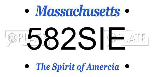 582SIE Massachusetts License Plate