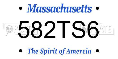 582TS6 Massachusetts License Plate