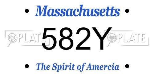 582Y Massachusetts License Plate