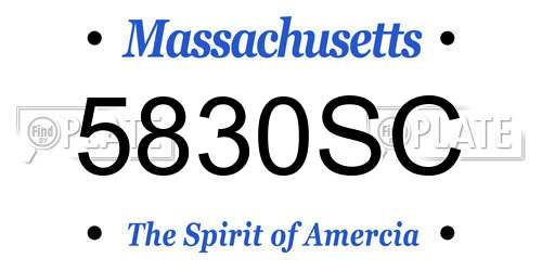 5830SC Massachusetts License Plate