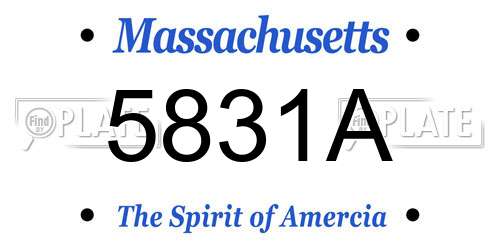 5831A Massachusetts License Plate